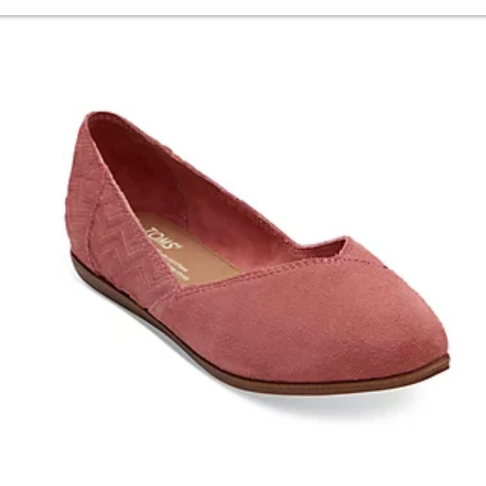 Tom’s Jutti Faded Rose suede Diamond Embossed Flats